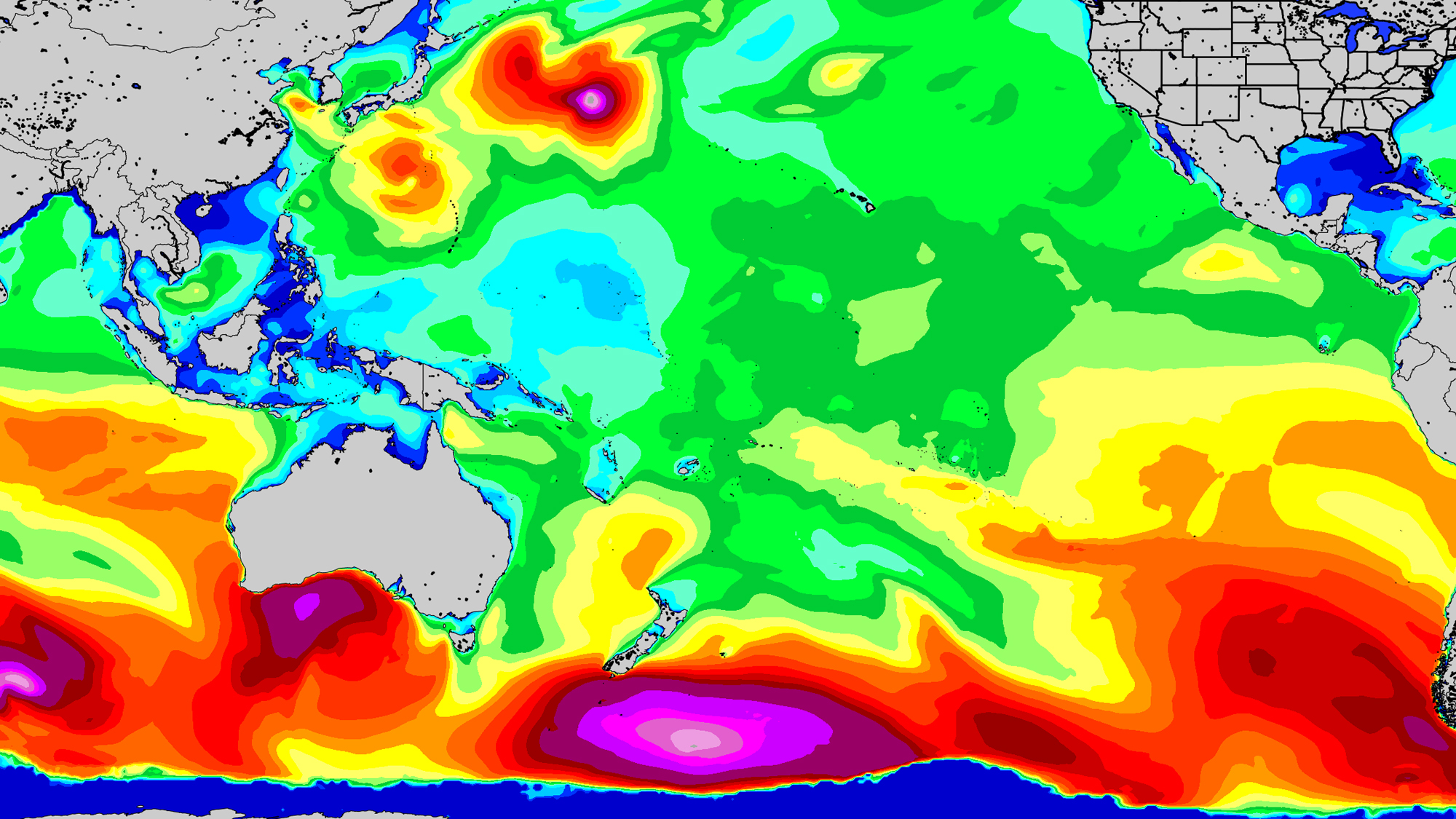 Both Halves of the Pacific Send Waves to Hawaii